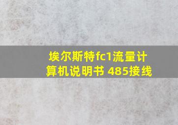 埃尔斯特fc1流量计算机说明书 485接线